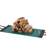 Large Leather Canvas Wood Carrying Bag - Image 3