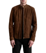 Zen Brown Suede Biker Jacket - Image 3