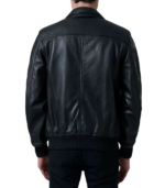 Lester Black Leather Bomber Jacket - Image 4
