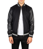 Harrison Black Hybrid Varsity Jacket - Image 4