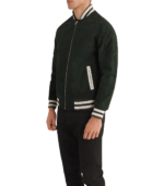 Pascal Black Leather Varsity Jacket - Image 4