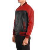 Terrance Black & Red Leather Varsity Jacket - Image 4