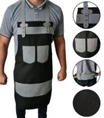 The Kent Black Canvas and Grey Leather Pocket Apron - Image 4