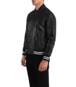 Walton Black Leather Varsity Jacket - Image 4