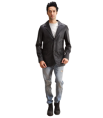 Alyson Black Leather Blazer - Image 3
