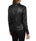 Rave Black Leather Biker Jacket - Image 3