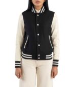 Savant Black & White Hybrid Varsity Jacket - Image 4