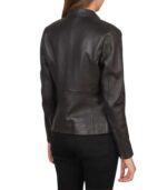 Rave Brown Leather Biker Jacket - Image 4