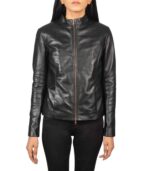 Rumella Black Leather Biker Jacket - Image 4