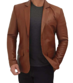 Men's Professional Two-Button Leather Blazer – Bo - Image 4