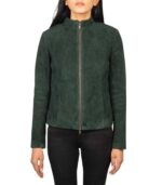 Rumella Green Suede Biker Jacket - Image 4