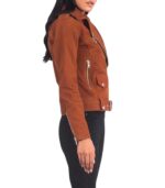 Alison Brown Suede Biker Jacket - Image 4