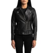 Rumy Black Leather Biker Jacket - Image 4