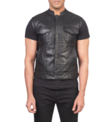 Atlas Moto Black Leather Vest - Image 4