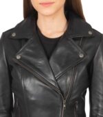 Flashback Black Leather Biker Jacket - Image 4