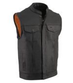 Men's Dual-Closure Open-Neck Motorcycle Rider Vest – Reidar - Image 4