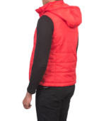 Men's Red Hooded Puffer Vest – Gustav - Image 4