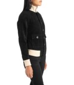 Sasha A1 Black Suede Bomber Jacket - Image 4