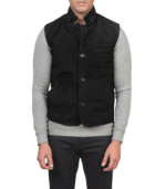Tony Black Suede Vest - Image 4