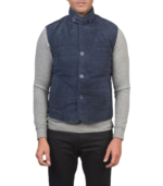 Tony Blue Suede Vest - Image 4