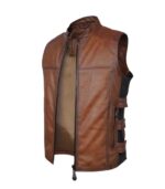 Men's Brown Leather Vest – Vilhelm - Image 4