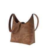 The Stefani Vintage Tan Brown Leather Hobo Bag - Image 4