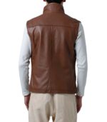 Men's Waxed Brown Leather Vest – Erlend - Image 4