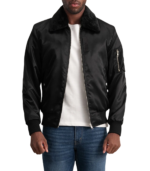 Clyde B-15 Black Bomber Jacket - Image 4