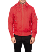 Hanklin Ma-1 Red Hooded Bomber Jacket - Image 4