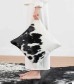 Black and White Cowhide Pillow - Image 4