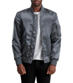 Quinton MA-1 Grey Bomber Jacket - Image 3