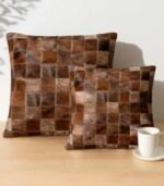 Brindle Cowhide Patchwork Pillow - Image 2