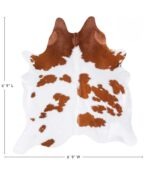 Brazilian Brown and White Cowhide Rug Size 6'9 L x 6'1 W 6971 - Image 4