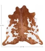 Brazilian Brown and White Cowhide Rug Size 6'9 L x 6'9 W 6970 - Image 4