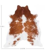 Brazilian Brown and White Cowhide Rug Size 7'0 L x 6'5 W 6966 - Image 4