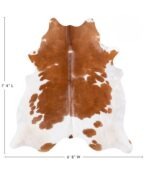 Brazilian Brown and White Cowhide Rug Size 7'4 L x 6'8 W 5898 - Image 4