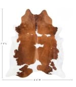 Brazilian Brown and White Cowhide Rug Size 7'5 L x 6'6 W 5897 - Image 4