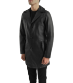 Brawnton Black Leather Coat - Image 4