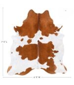 Brazilian Brown and White Cowhide Rug Size 7'5 L x 6'9 W 8314 - Image 4