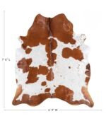 Brazilian Brown and White Cowhide Rug Size 7'6 L x 6'9 W 9073 - Image 4