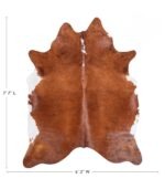 Brazilian Brown and White Cowhide Rug Size 7'7 L x 6'2 W 8994 - Image 4