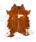Brazilian Brown and White Cowhide Rug Size 7'8 L x 6'10 W 6014 - Image 4