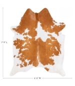 Brazilian Brown and White Cowhide Rug Size 7'9 L x 6'6 W 9070 - Image 4