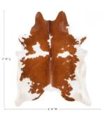 Brazilian Brown and White Cowhide Rug Size 7'11 L x 6'4 W 8976 - Image 4