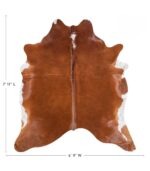 Brazilian Brown and White Cowhide Rug Size 7'11 L x 6'9 W 8984 - Image 4