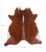 Brazilian Brown and White Cowhide Rug Size 7'11 L x 7'2 W 8930 - Image 4