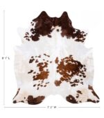 Brazilian Brown and White Cowhide Rug Size 8'1 L x 7'2 W 6012 - Image 4