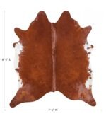 Brazilian Brown and White Cowhide Rug Size 8'4 L x 7'5 W 8979 - Image 4