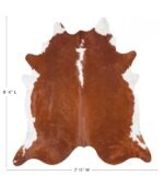 Brazilian Brown and White Cowhide Rug Size 8'4 L x 7'11 W 8965 - Image 4