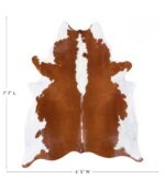 Brazilian Hereford Cowhide Rug Size 7'7 L x 6'5 W 8398 - Image 4
